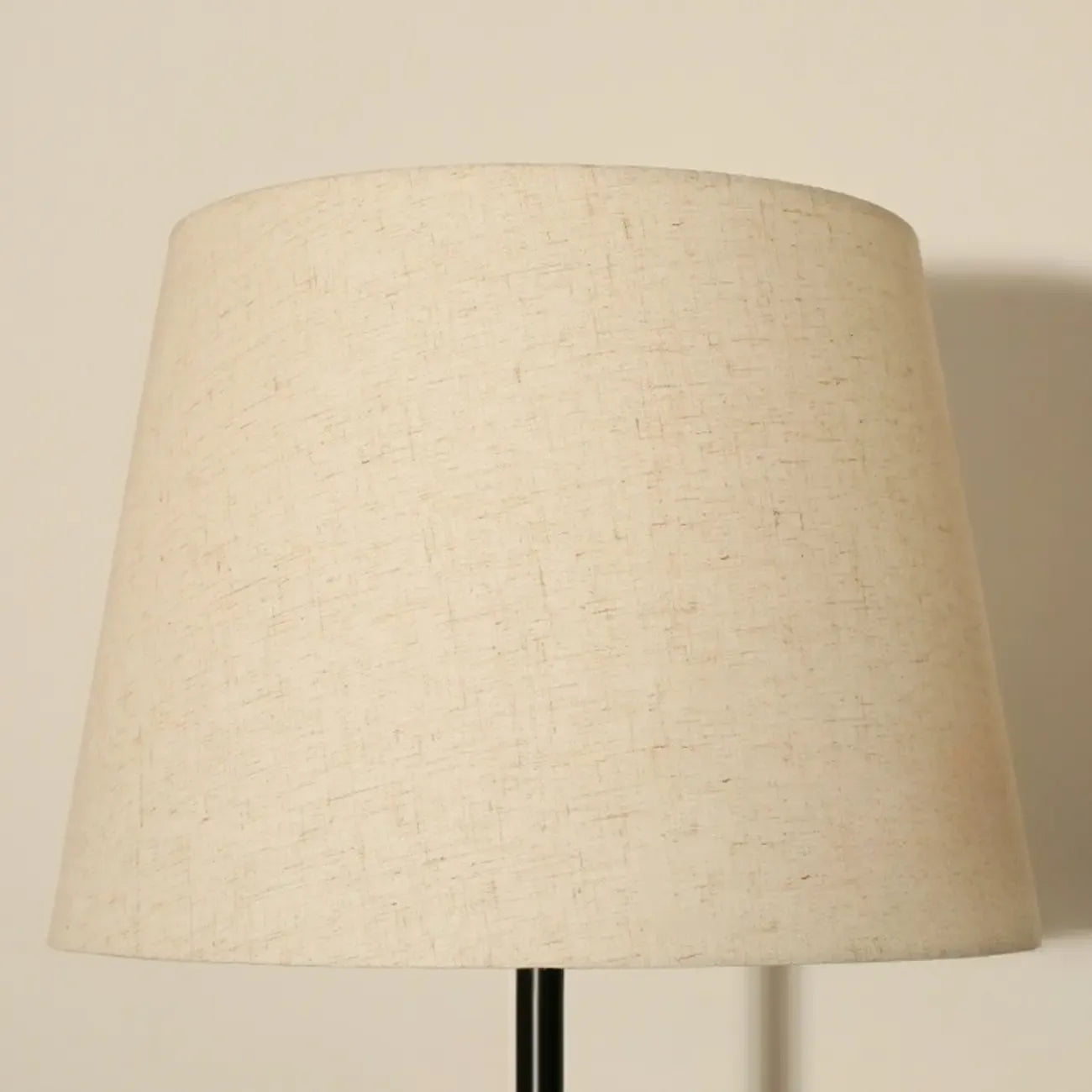 Modern Black Metal Table Floor Lamp with Beige Fabric Shade