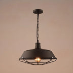 Industrial Adjustable Black Round Pendant light