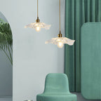 Elegant Clear Floral Glass Pendant Light