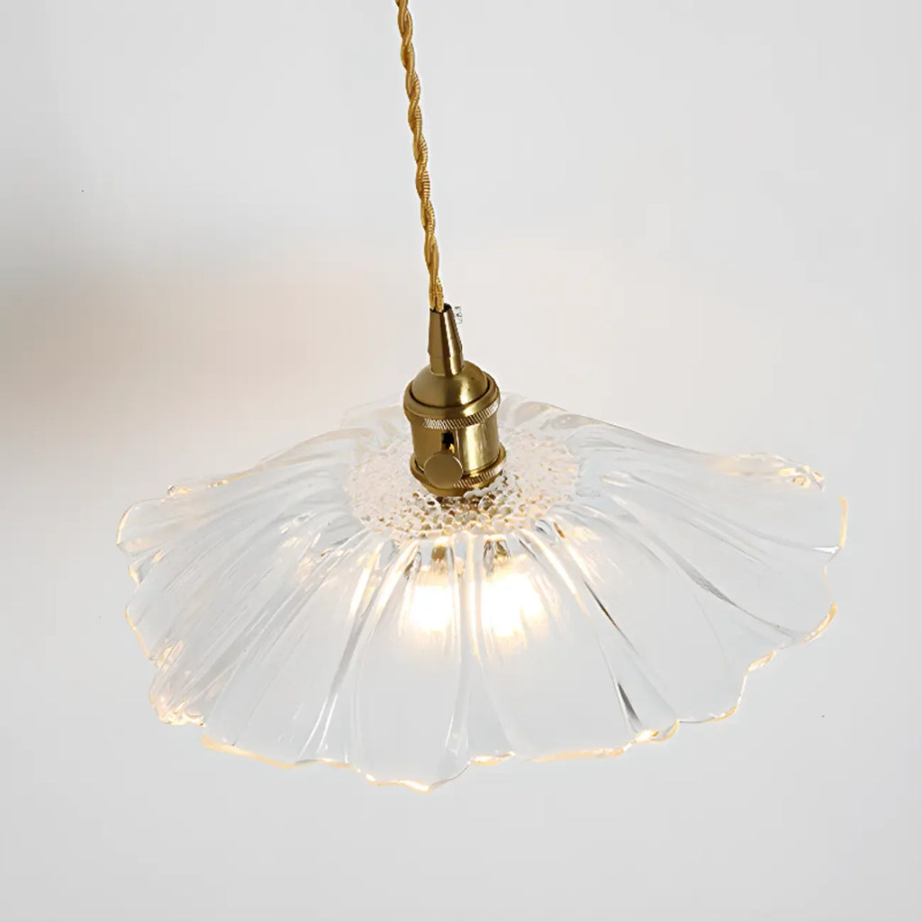 Elegant Clear Floral Glass Pendant Light