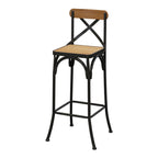 Antique Solid Wood Trestle Base Pub Table