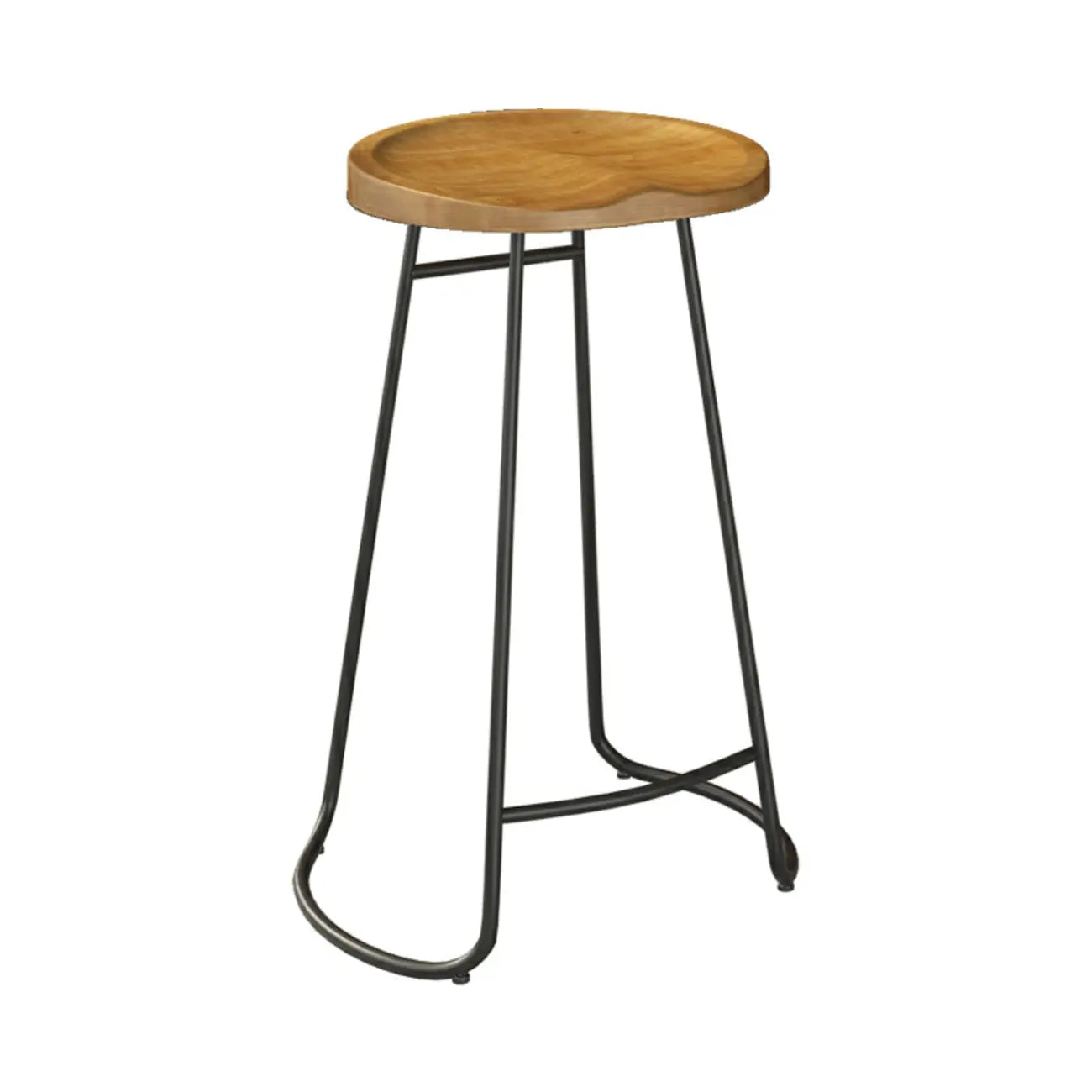 Antique Solid Wood Trestle Base Pub Table