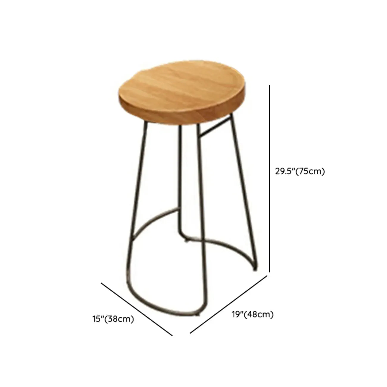 Antique Solid Wood Trestle Base Pub Table