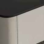 Modern Black Square Coffee Table with Drawers for Living Room