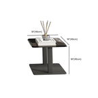 Modern Black Square Coffee Table with Drawers for Living Room