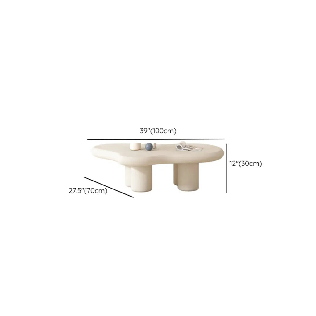 Modern White Irregular Coffee Table with Minimalist Design