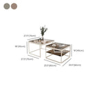 Modern Glass Nesting Coffee Table in Black with Storage