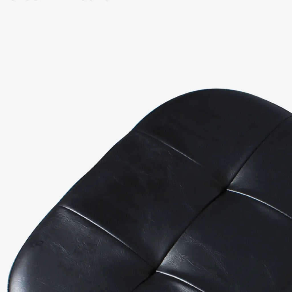 Scandinavian Wood Tufted Leatherette Bar Stools Backless