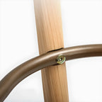 Scandinavian Wood Tufted Leatherette Bar Stools Backless