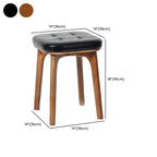 Scandinavian Wood Tufted Leatherette Bar Stools Backless