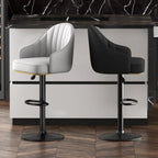 Adjustable Faux Leather Swivel Bar Stools with Backs