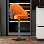 Adjustable Faux Leather Swivel Bar Stools with Backs