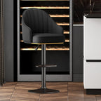 Adjustable Faux Leather Swivel Bar Stools with Backs