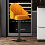 Adjustable Faux Leather Swivel Bar Stools with Backs