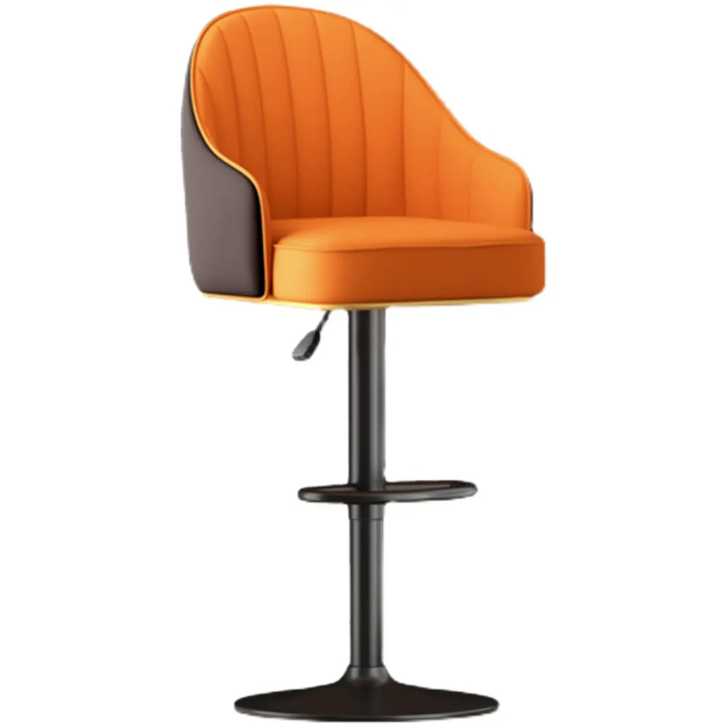 Adjustable Faux Leather Swivel Bar Stools with Backs