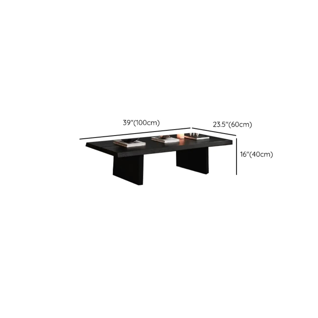 Modern Ash Rectangular Coffee Table with Sled Base