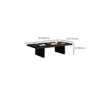 Modern Ash Rectangular Coffee Table with Sled Base
