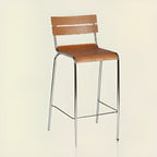 Industrial Metal Frame Wooden Counter Bar Stools with Backs