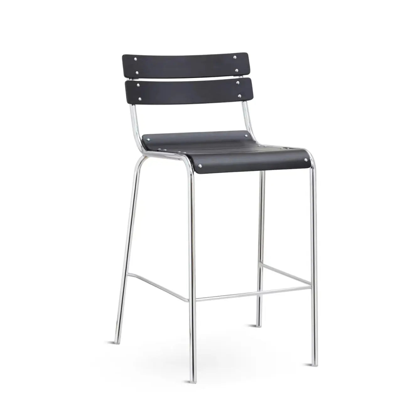 Industrial Metal Frame Wooden Counter Bar Stools with Backs