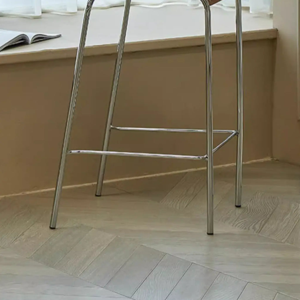 Industrial Metal Frame Wooden Counter Bar Stools with Backs