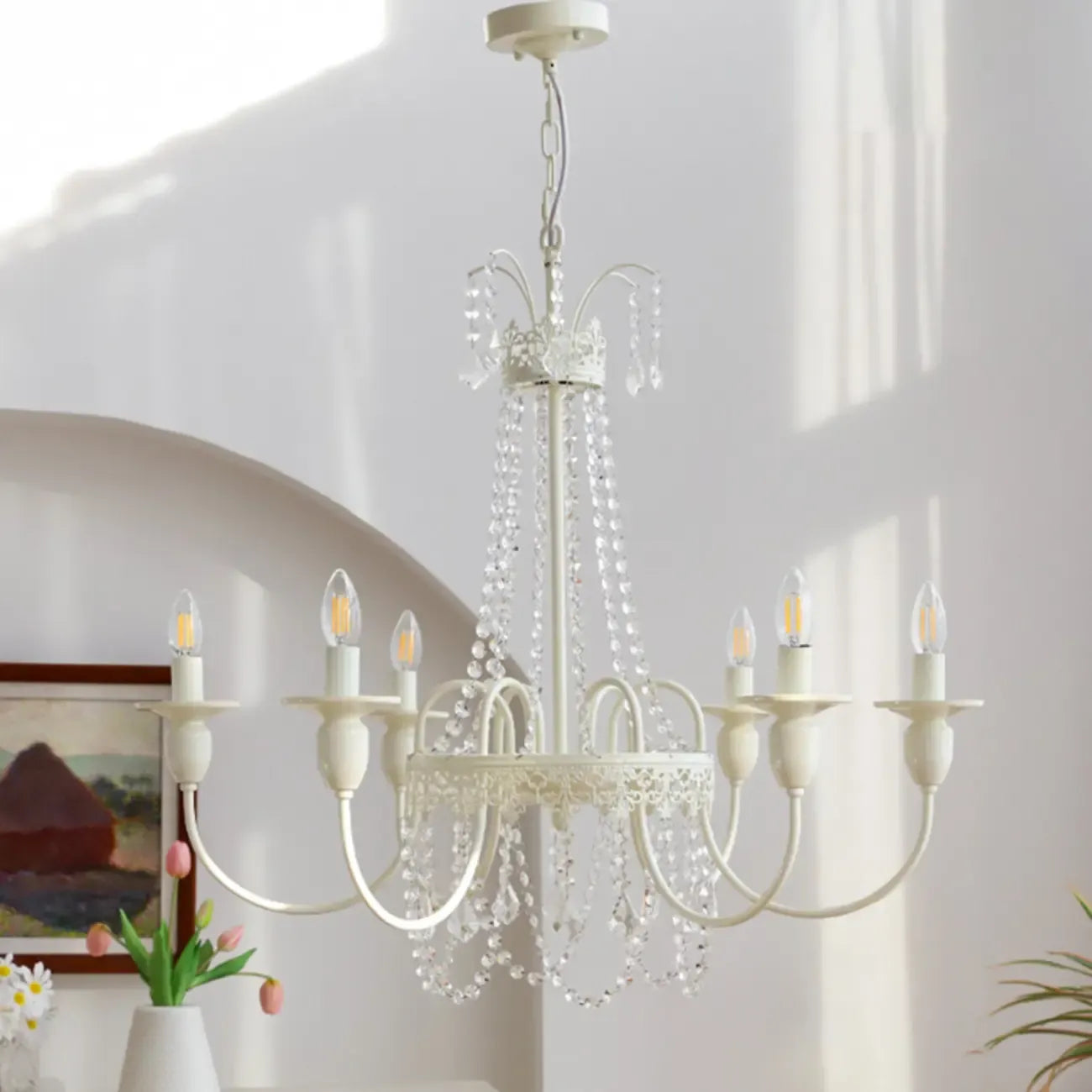 Vintage Crystal Adjustable Chandelier for Dining Room Decor