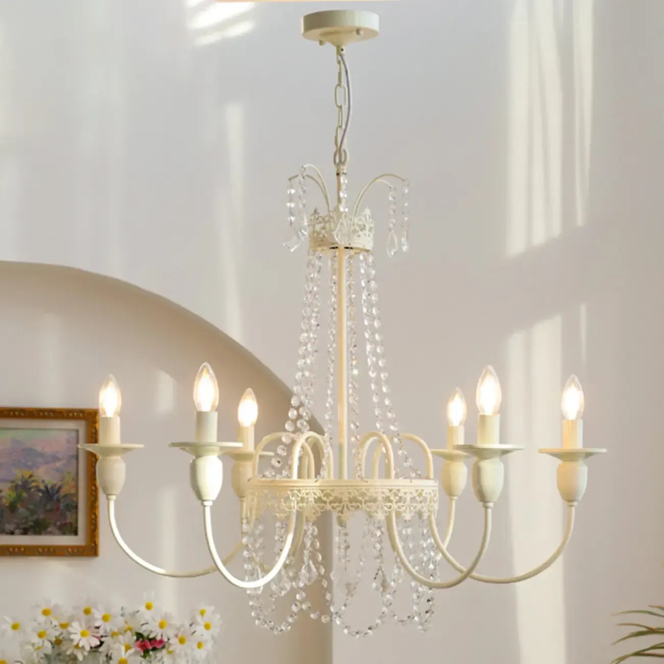 Vintage Crystal Adjustable Chandelier for Dining Room Decor