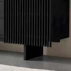 Black Wooden Buffet Table with Sliding Doors and Drawers