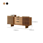 Black Wooden Buffet Table with Sliding Doors and Drawers