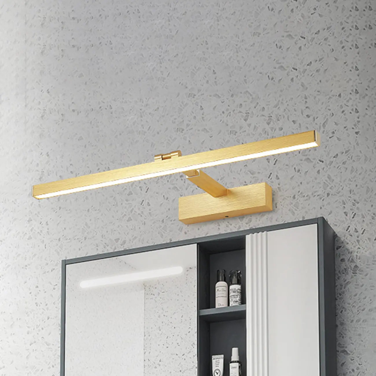 Adjustable Modern Gold LED Linear Vanity Light for Bathroom