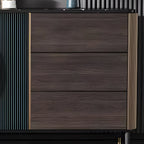 Glam Espresso Wood Buffet Table with Drawers & Cabinets