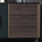 Glam Espresso Wood Buffet Table with Drawers & Cabinets
