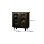 Medieval Style Black Wooden Buffet Table with Shelves