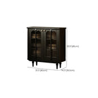 Medieval Style Black Wooden Buffet Table with Shelves