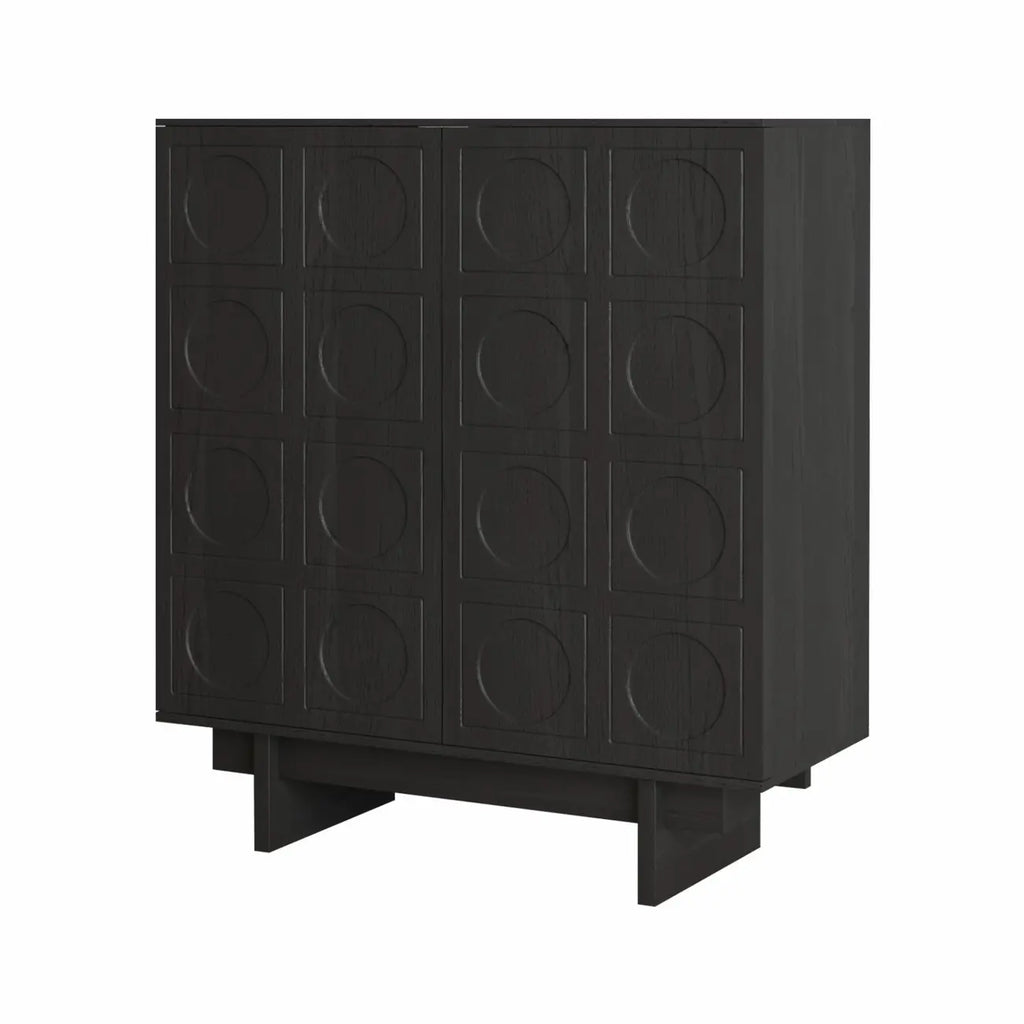 Modern Brown Sideboard with Adjustable Shelves & Cabinets