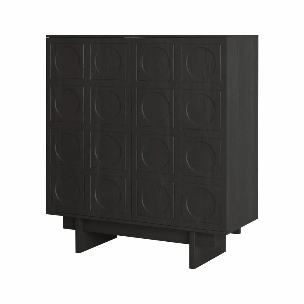 Modern Brown Sideboard with Adjustable Shelves & Cabinets