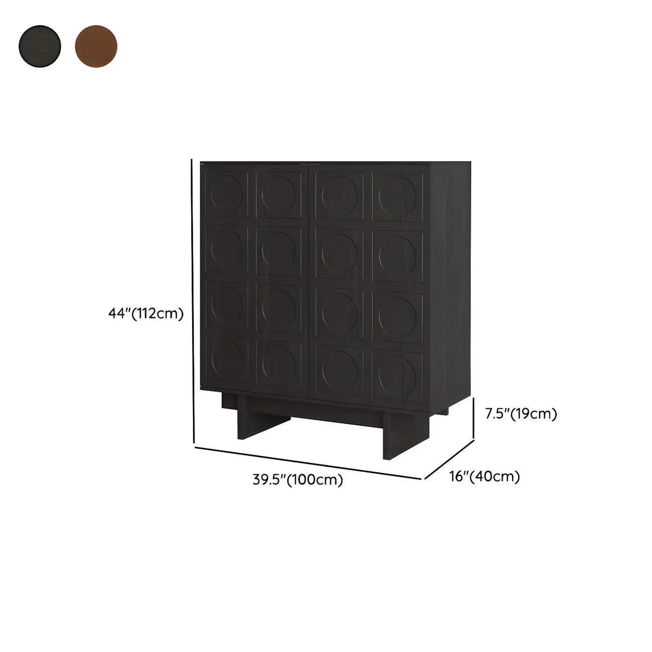 Modern Brown Sideboard with Adjustable Shelves & Cabinets