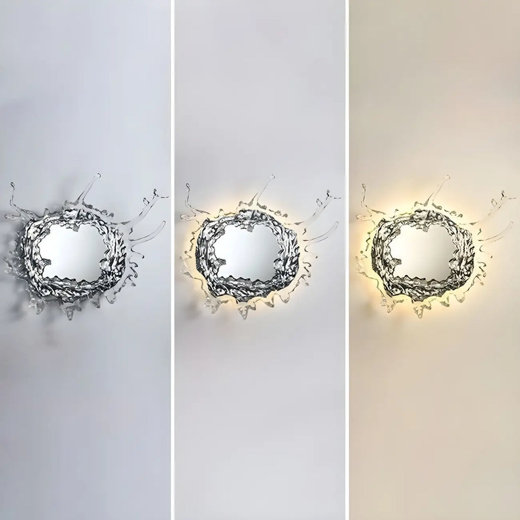 Designer Silver Resin Water Spray Wall Lamp for Home Decor