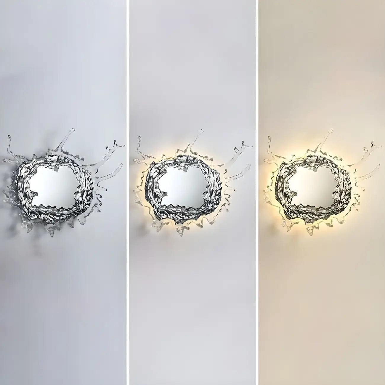 Designer Silver Resin Water Spray Wall Lamp for Home Decor