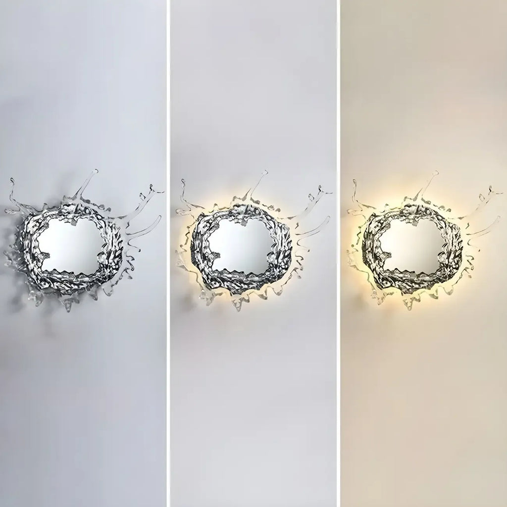 Designer Silver Resin Water Spray Wall Lamp for Home Decor