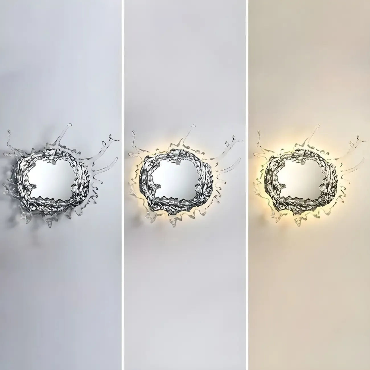 Designer Silver Resin Water Spray Wall Lamp for Home Decor
