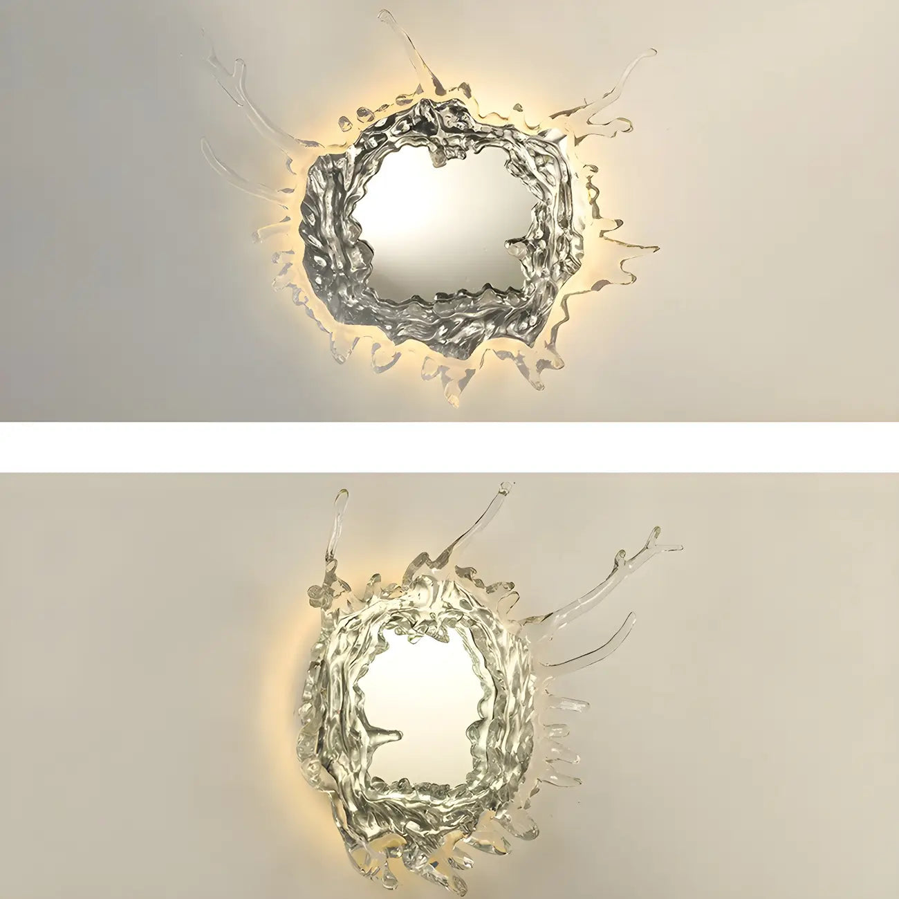 Designer Silver Resin Water Spray Wall Lamp for Home Decor