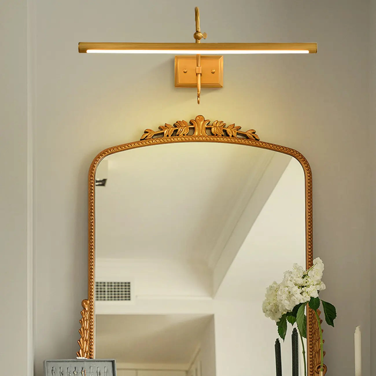 Arched Retro Copper LED Linear Wall Lamp