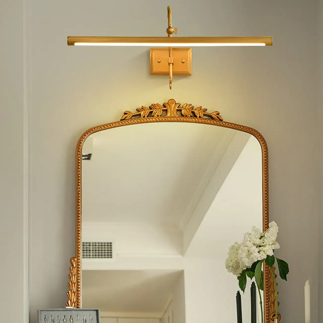 Arched Retro Copper LED Linear Wall Lamp
