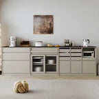 Contemporary Stone Countertop Sideboard with Drawers