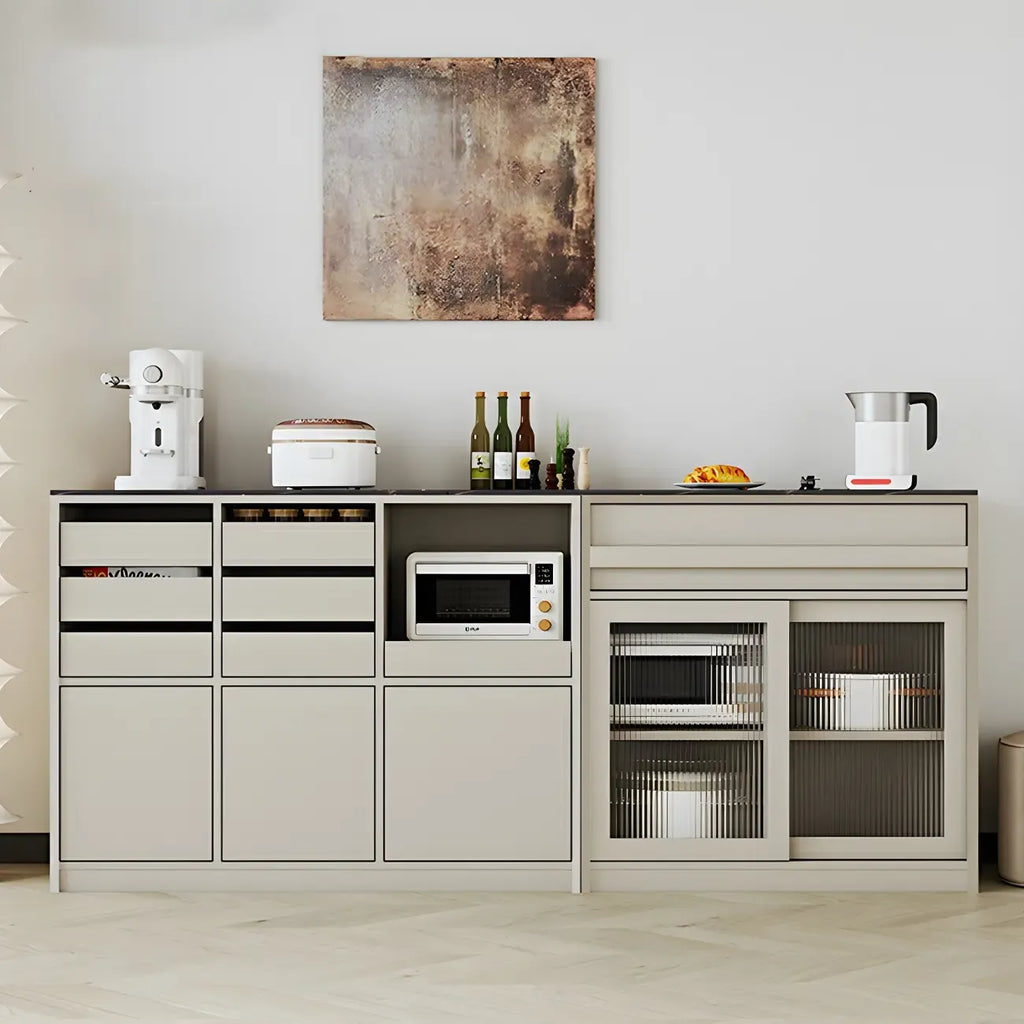 Contemporary Stone Countertop Sideboard with Drawers