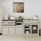 Contemporary Stone Countertop Sideboard with Drawers