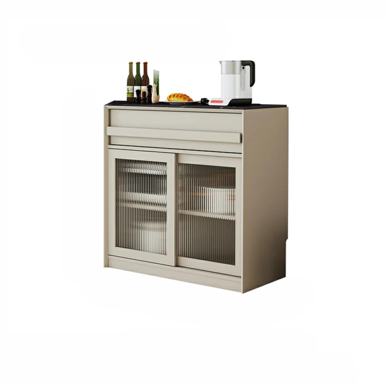 Contemporary Stone Countertop Sideboard with Drawers