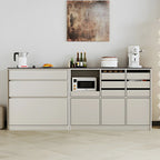 Contemporary Stone Countertop Sideboard with Drawers