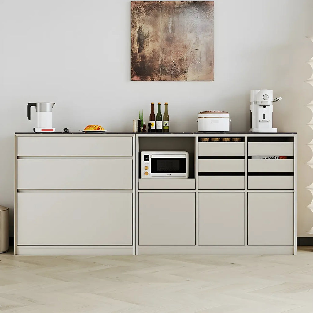 Contemporary Stone Countertop Sideboard with Drawers