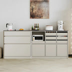 Contemporary Stone Countertop Sideboard with Drawers
